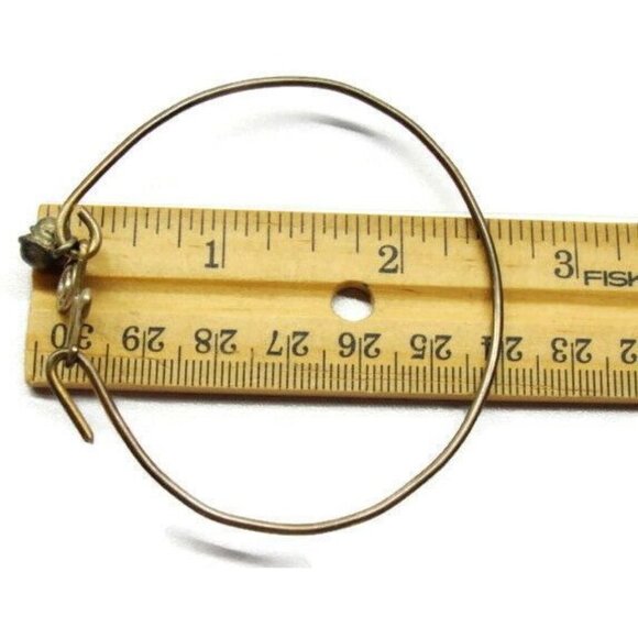 Jingle Bell Ring Hooked Thin Bangle Sterling Silver 925 Charm Vintage Bracelet - Picture 7 of 12